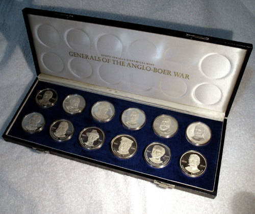Generals of the Anglo-Boer War - Cased Set of 12 Sterling Silver Medals