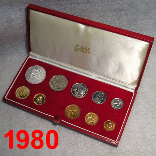 RSA: 1980 Long Proof Set with Gold Coins