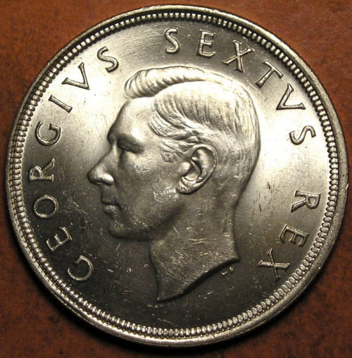 1952 King George VI Silver 5 Shillings
