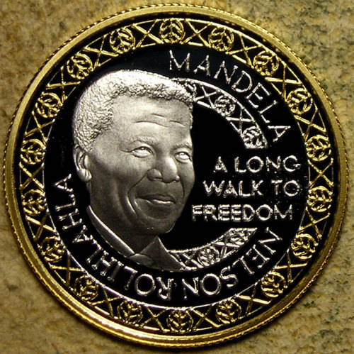 Nelson Mandela Long Walk to Freedom Bi-Metal Medal in Case with CoA - 5.1 gm Gold