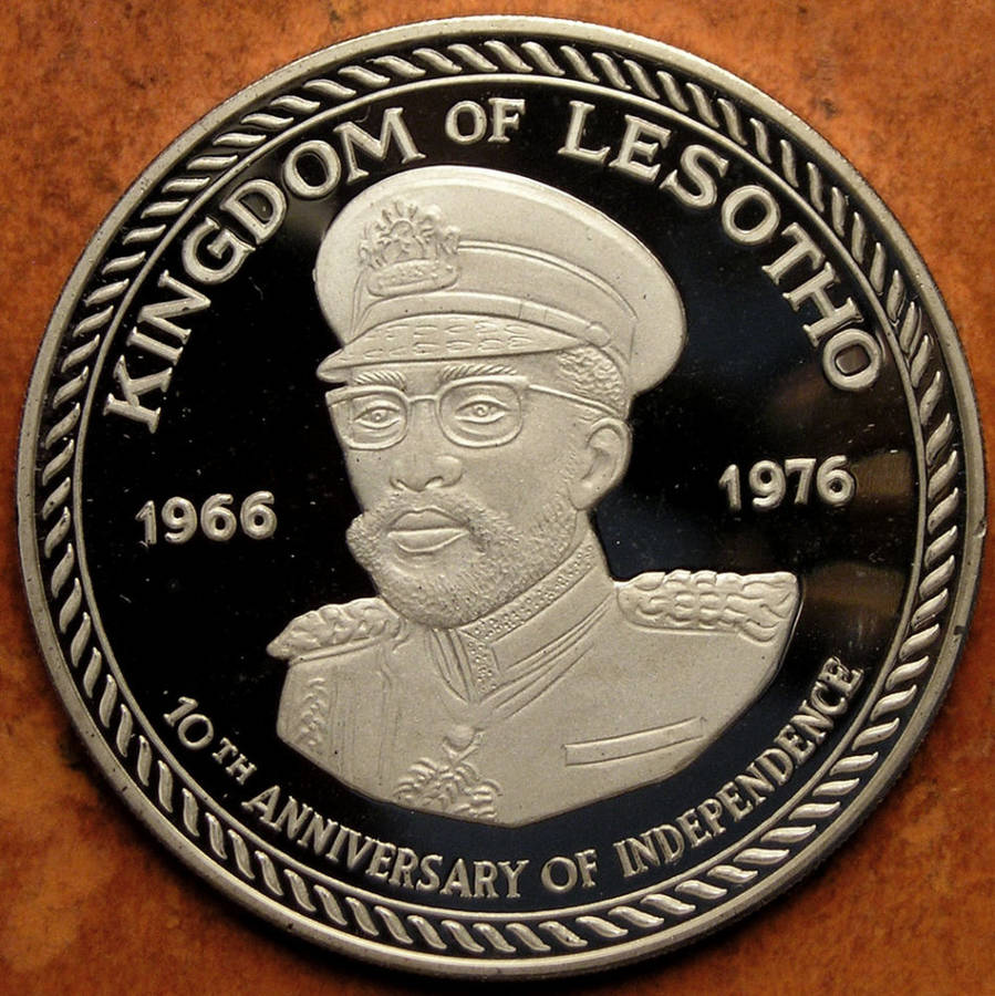 Lesotho: 1976 Proof Silver 10 Maloti in Case