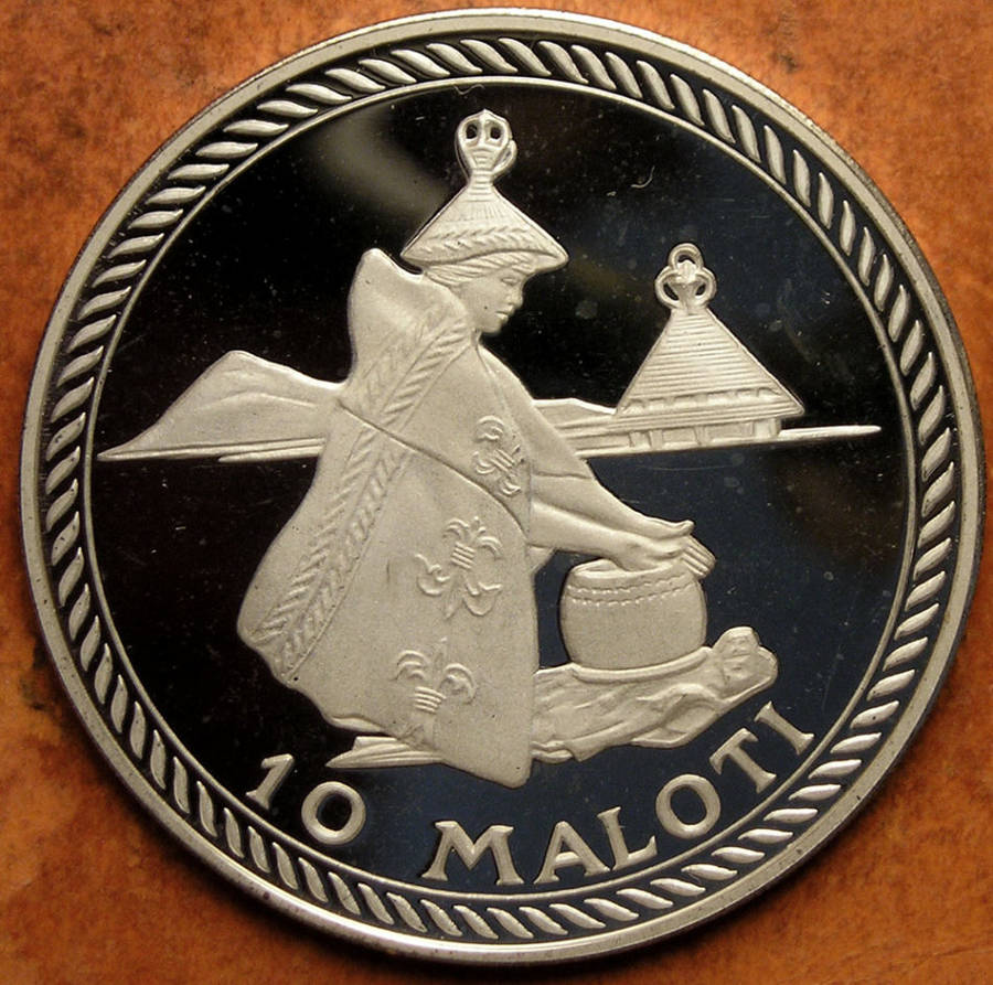 Lesotho: 1976 Proof Silver 10 Maloti in Case