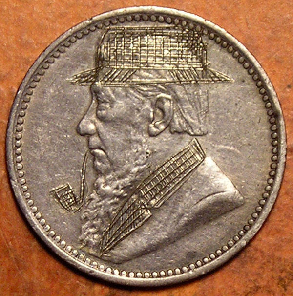 ZAR: 1897 Kruger Silver Threepence (Tickey) * Boer War Hat & Pipe*