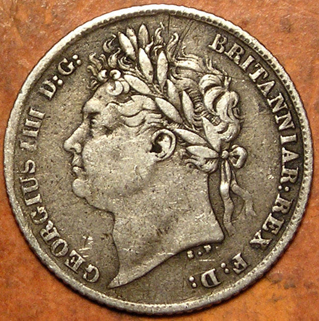 Great Britain: 1824 King George IIII Silver Sixpence