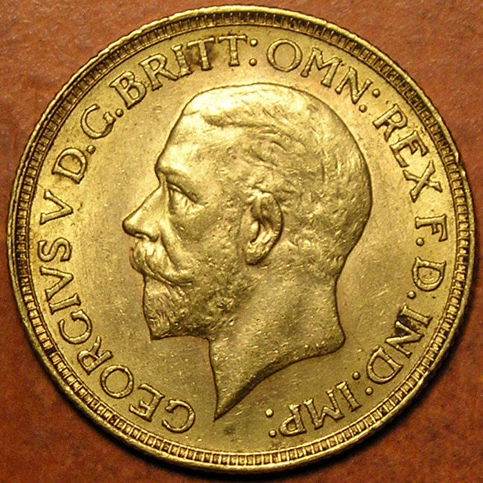 South Africa: 1929-SA King George V Gold British Sovereign (Pound) 1 of 2