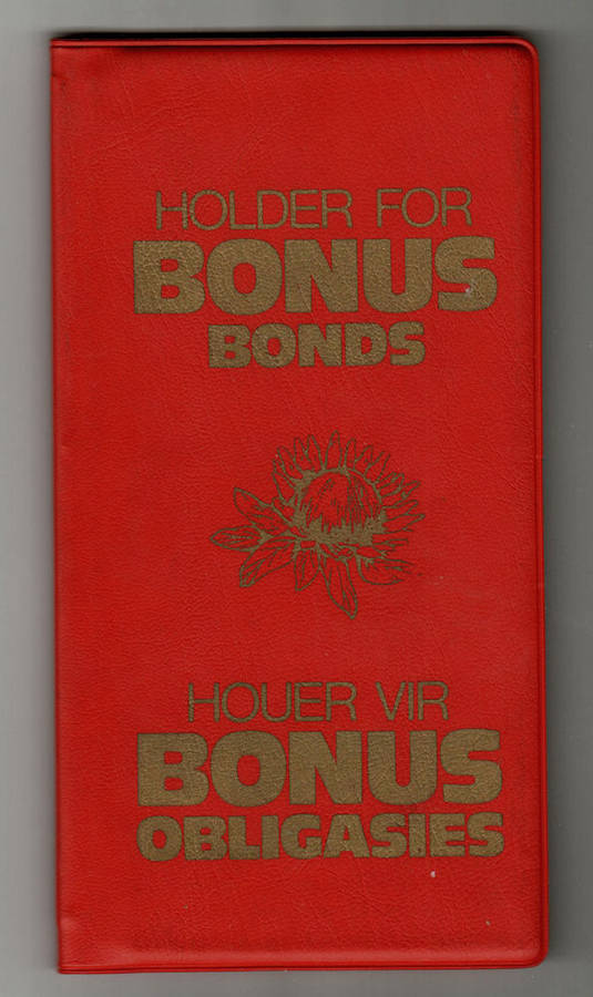 South Africa Defence Bonus Bonds 5 x R5 + 3 x R10 Protected in Red Holder