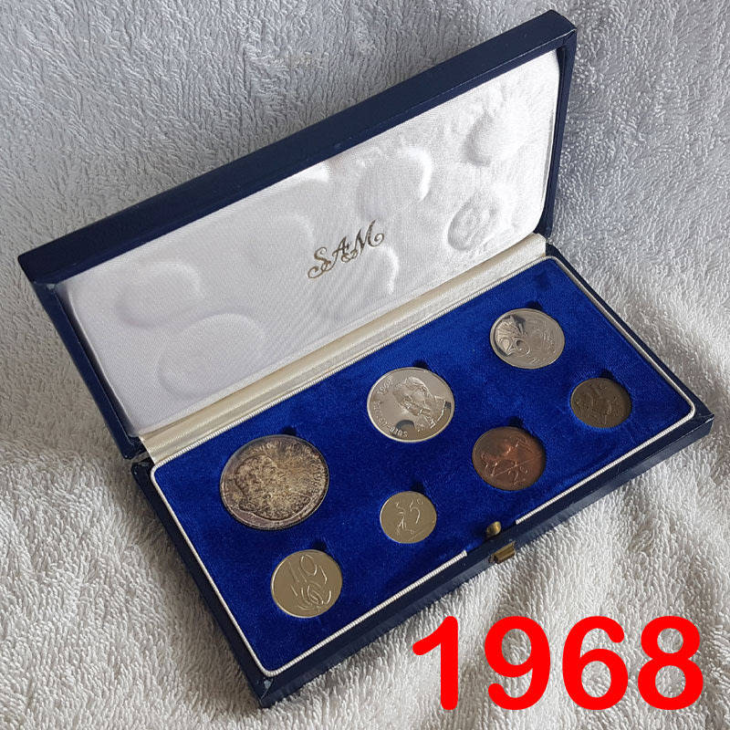 1968 Short Proof Set in SAM Case with Silver Rand