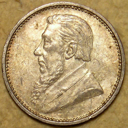 ZAR: 1894 Paul Kruger 3 Pence / Tickey
