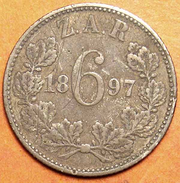 ZAR: 1897 Kruger 6 Pence