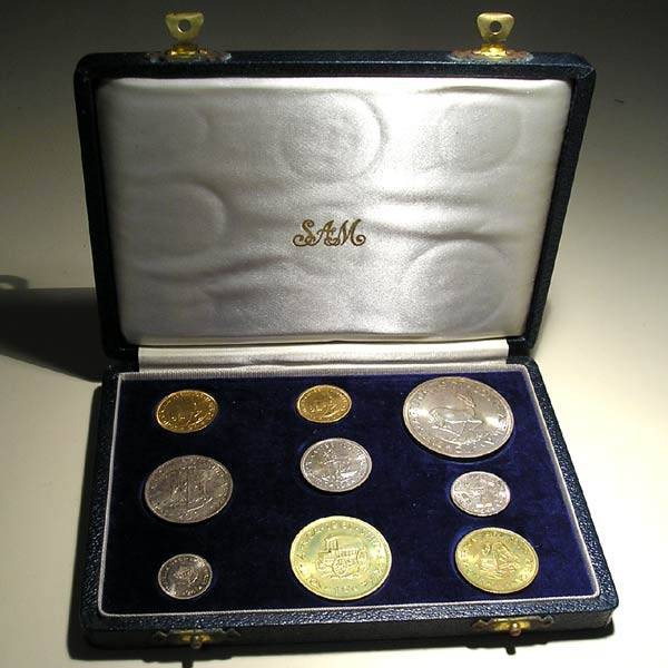 RSA: 1961 Long Proof Set with Gold One Rand and Two Rand Coins
