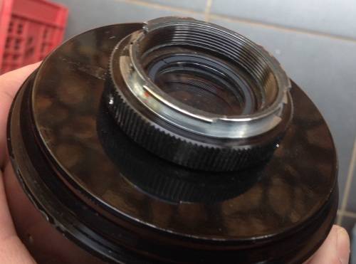 Vintage Russian made mirror telephoto lens - 500mm - in original Wooden case (MEL5)