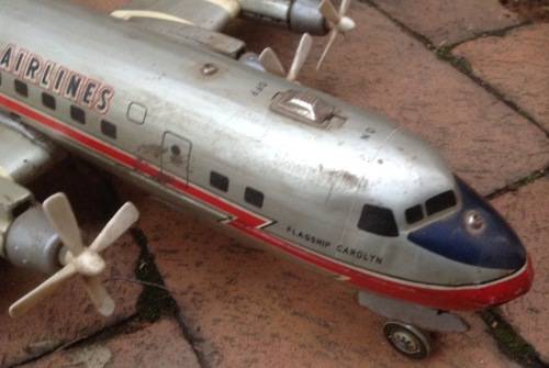 Flagship Carolyn (American Airlines) - Vintage Linemar tin lithographed battery operated toy - 1950s