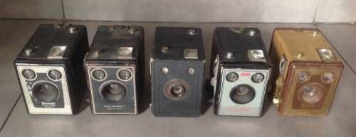 Vintage camera collection (5 different Kodak Box cameras) - bid for all - sold as is