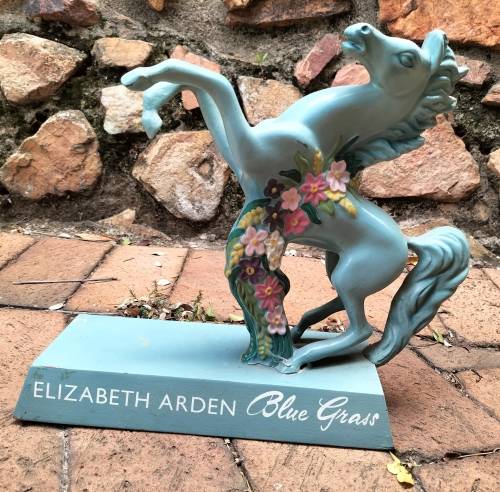 Advertising Vintage perfume counter display(Elizabeth Arden - Blue Grass)