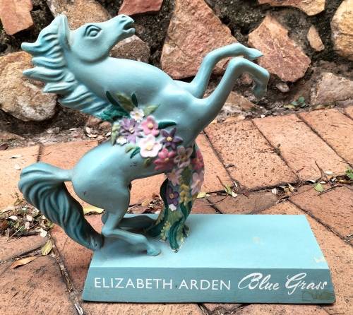 Advertising Vintage perfume counter display(Elizabeth Arden - Blue Grass)
