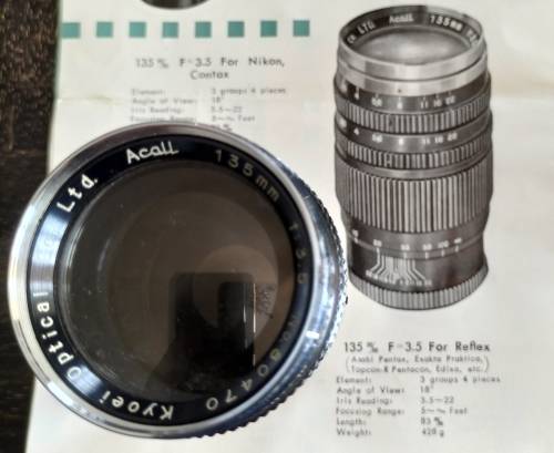 Acall telephoto lens 135mm