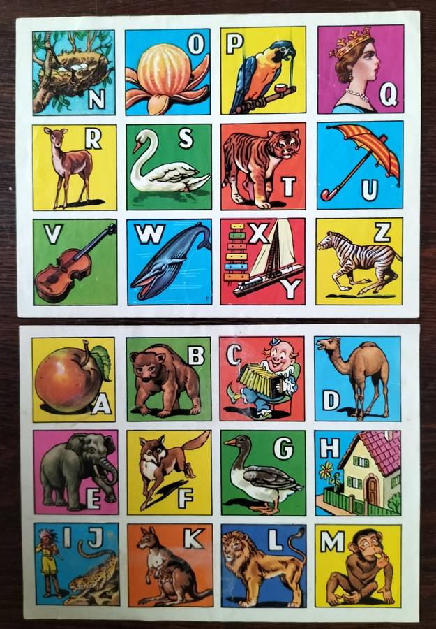 Vintage numbering/puzzle blocks (in original plastic case)