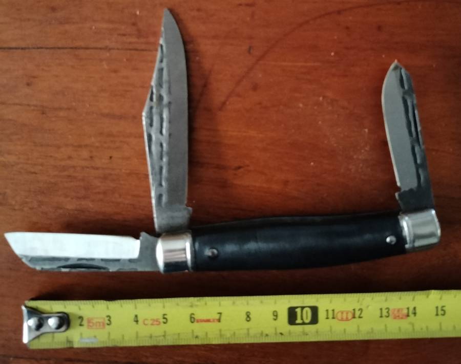 Vintage pocket knife with interesting detail on blade