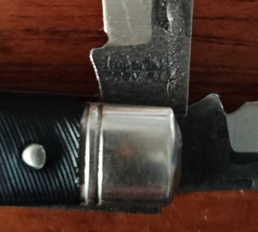 Vintage pocket knife with interesting detail on blade