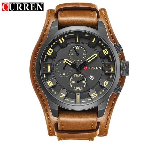 Curren Mens Luxury Quality Watch {Blk/Red, Tan/White, Brown/Black}  (No WatchBox)
