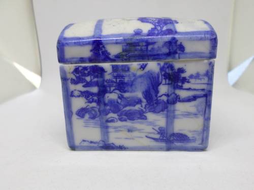 Chinese Antique Blue and White Porcelain Box