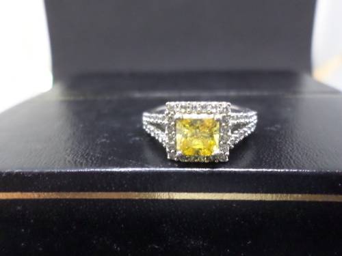 Vintage Silver ring 925 with yellow stone