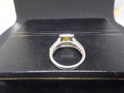 Vintage Silver ring 925 with yellow stone