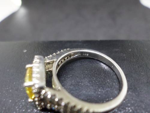 Vintage Silver ring 925 with yellow stone