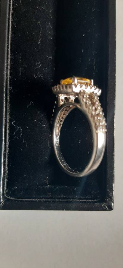 Vintage Silver ring 925 with yellow stone