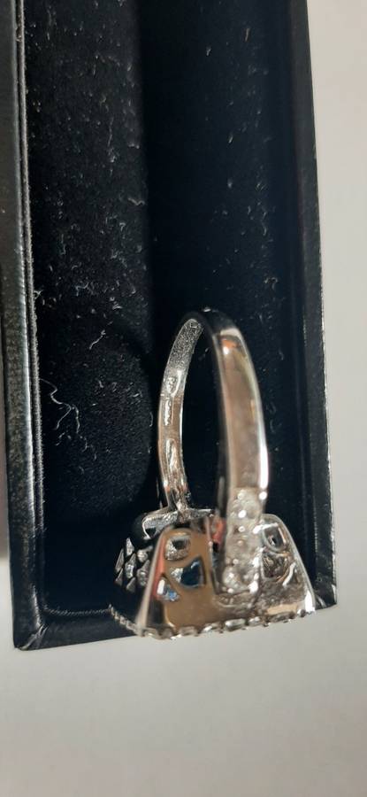 Vintage silver 925 ring with acqua marine stone