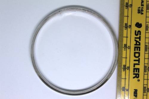 Large Hallmarked Chester 1924 Silver Bangle. Bevelled edges. 27cm diameter.
