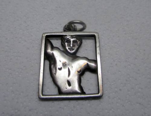 Silver Pendant with Young Man Torso. 2cmx2cm