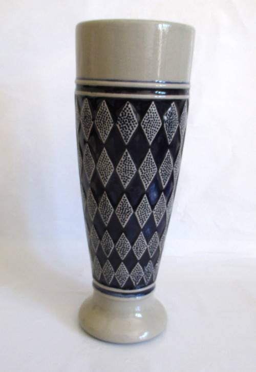 Vintage 0,5l Germany Cobalt Blue Pottery Beer Stein Glazed glass