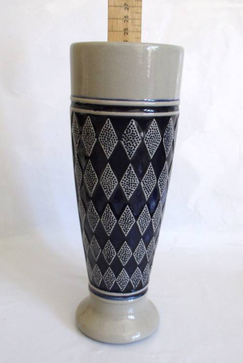 Vintage 0,5l Germany Cobalt Blue Pottery Beer Stein Glazed glass