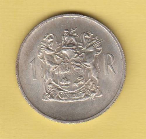 1969 SOUTH AFRICAN SILVER 1 RAND COIN