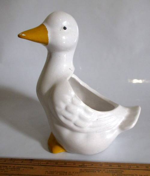 Vintage Ceramic Duck Planter. As per Photo.