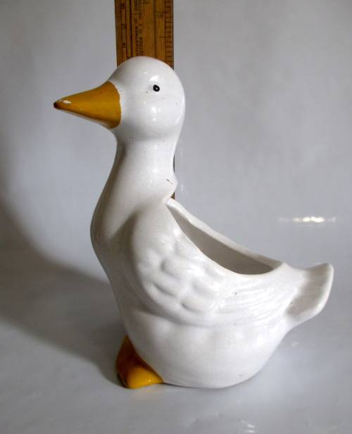 Vintage Ceramic Duck Planter. As per Photo.