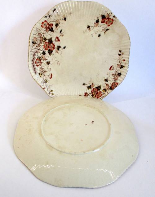Two Lovely late Victorian Cake/Dinner plates, age related glace cracks to add more character.