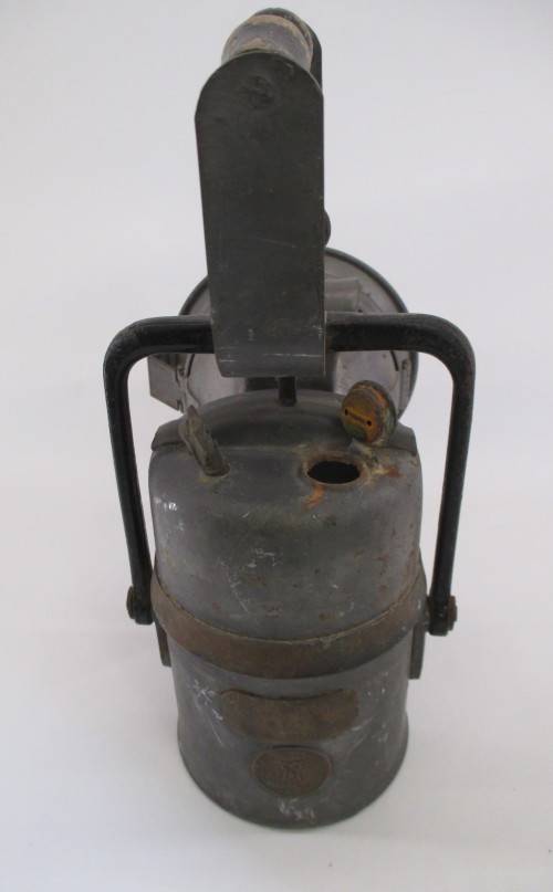 Vintage Premier Lamp & Engineering Co - "Crestella" Acetelyne Railway Hand Lamp. All intact.