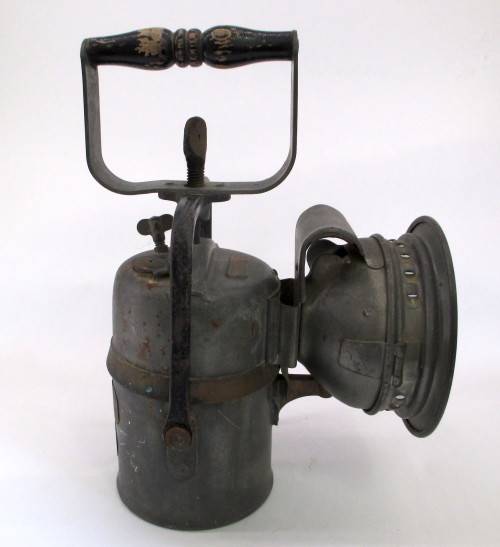 Vintage Premier Lamp & Engineering Co - "Crestella" Acetelyne Railway Hand Lamp. All intact.