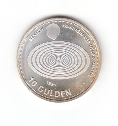 1999-2000 NETHERLANDS 10 GULDEN - .800 SILVER PROOF - Queen Beatrix
