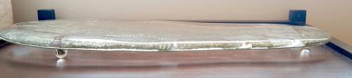Large Heavy Handmade ItalGlass Fabrique Alamain Glass Fish Serving Dish Plate Footed 57,5 x 22cm
