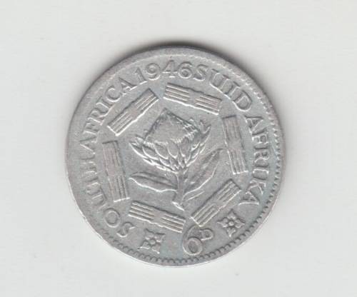 1946 South Africa Silver SixPence