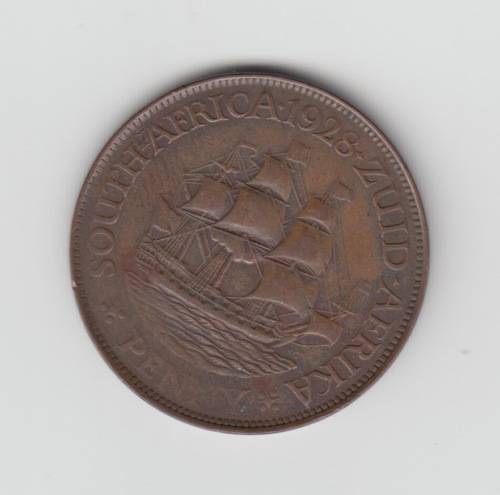 1928 Zuid Africa Union Bronze One Penny
