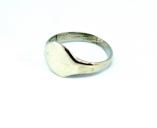 Vintage Initial Silver Pentagon Signet Ring  Size L, 16.1mm diameter 1.5g