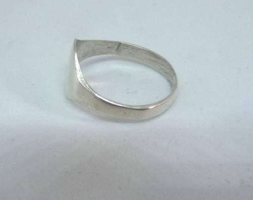 Vintage Initial Silver Pentagon Signet Ring  Size L, 16.1mm diameter 1.5g