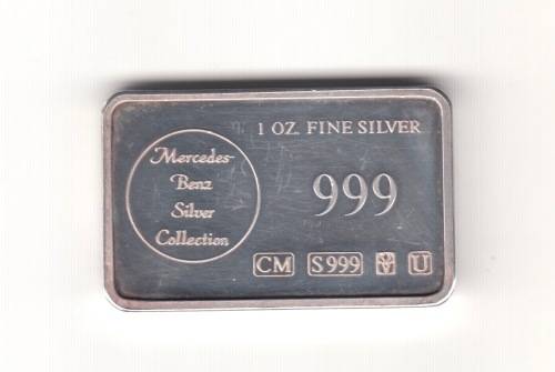 1 oz Fine Silver Mercedes Benz Silver Collection. 1929 460 Nurburg Saloon on reverse