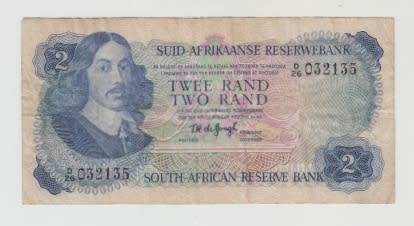 1974 South African Two Rand Note