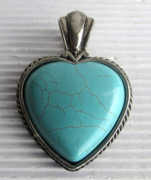 Costume Jewelry Heart Pendant. 40mm