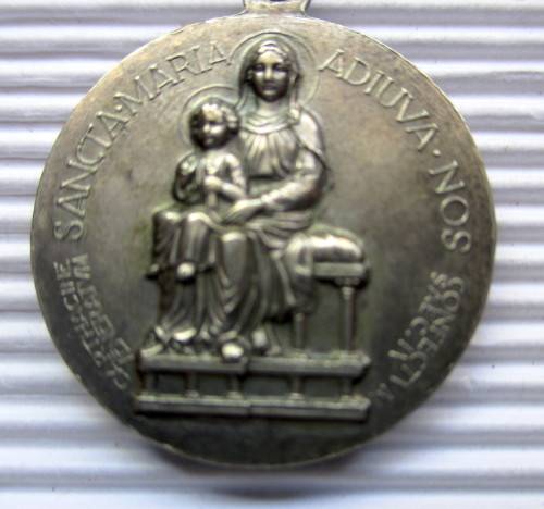 Unique, Detailed Silver Religious Medal.
